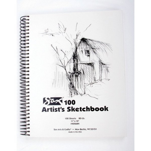 Sax 100 Artist's Sketchbook, 80 lb, 11 x 14 Inches, White S100239
